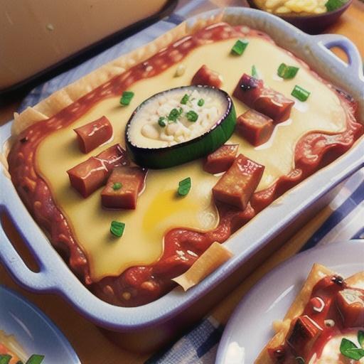 Meat and Eggplant Sauce Lasagna