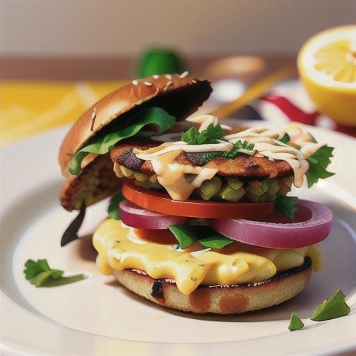 Lentil burgers with lemon mayonnaise
