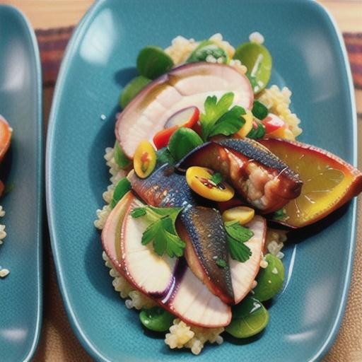 Persian-spiced fish with quinoa salad