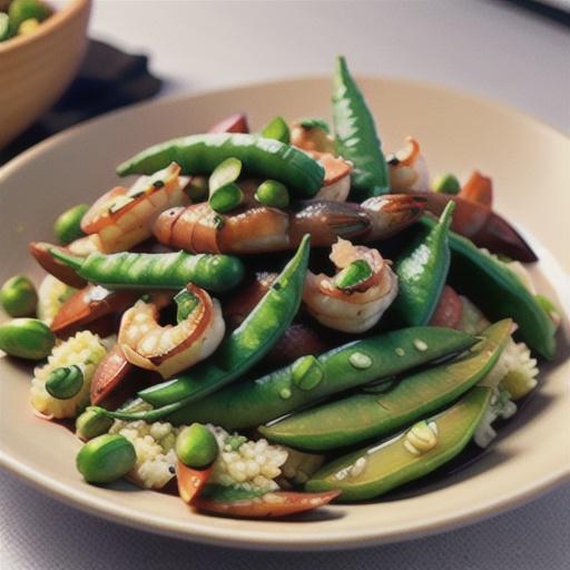 Shrimp with Ginger and Snow Peas