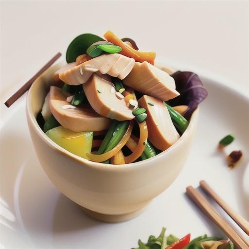 Poached chicken and soba noodle salad