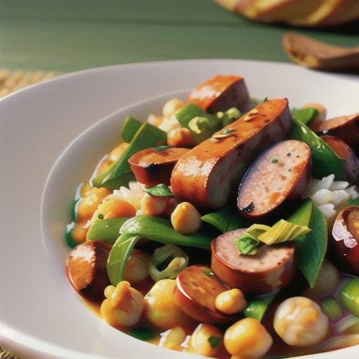 Cuban Smoked Sausage with Chickpeas