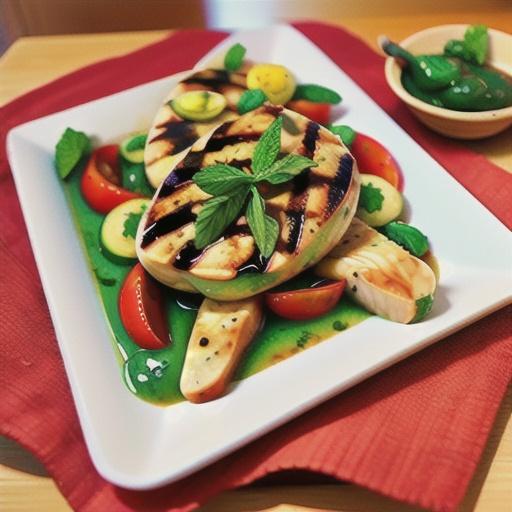 Grilled chicken with Sicilian mint sauce