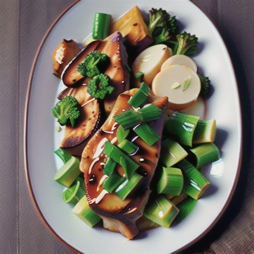 Sticky hoisin pork chops with broccolini and nashi salad
