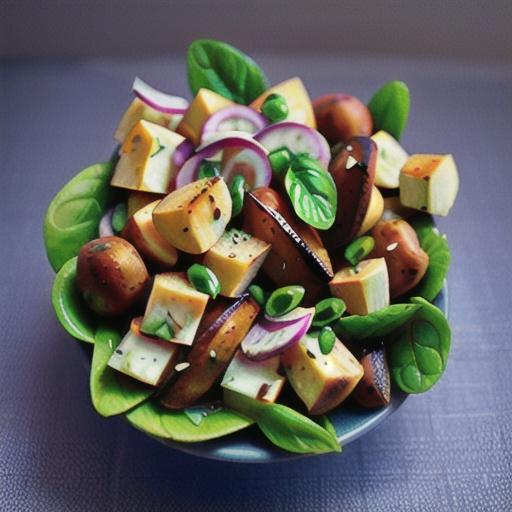 Plant power potato salad with vegan dressing recipe