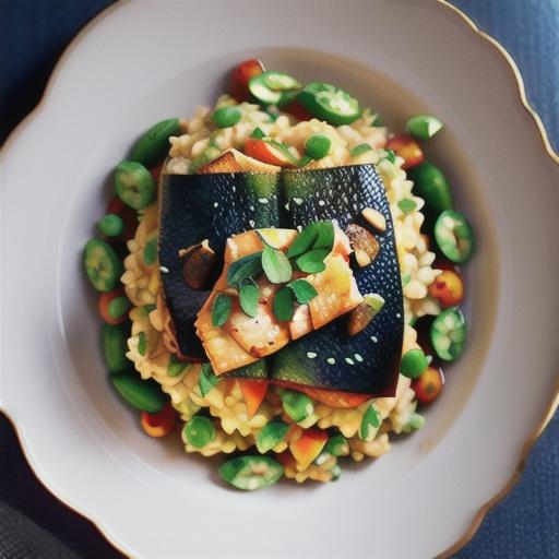 Lentil rice with turmeric fish