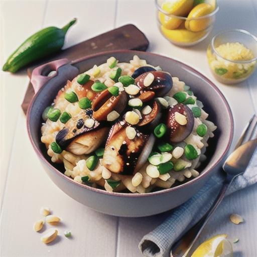 Chicken and mushroom barley risotto
