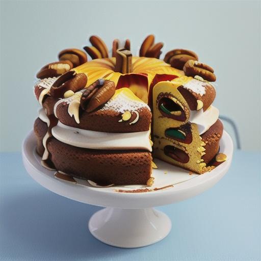 Pumpkin and walnut syrup cake