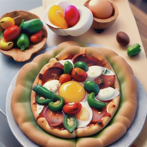 Egg and roast capsicum pizza