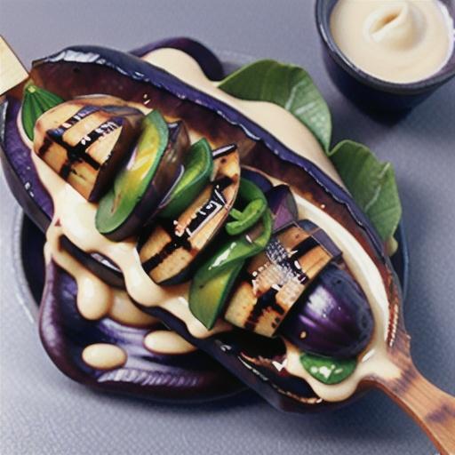 Grilled Japanese Eggplant with Tahini Sauce