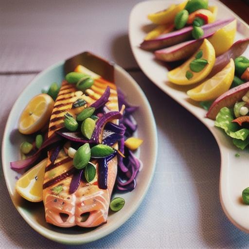 Lemon maple salmon with beetroot and fennel slaw recipe