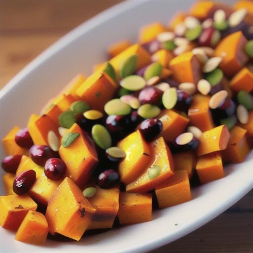Butternut Squash With Cranberries and Almonds