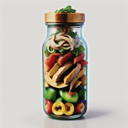 Japanese chicken noodle salad jar recipe