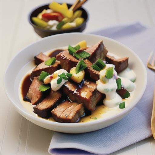 Golden marinated BBQ lamb with yoghurt and cumin