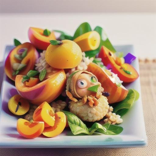 Spring apricot chicken with barley salad