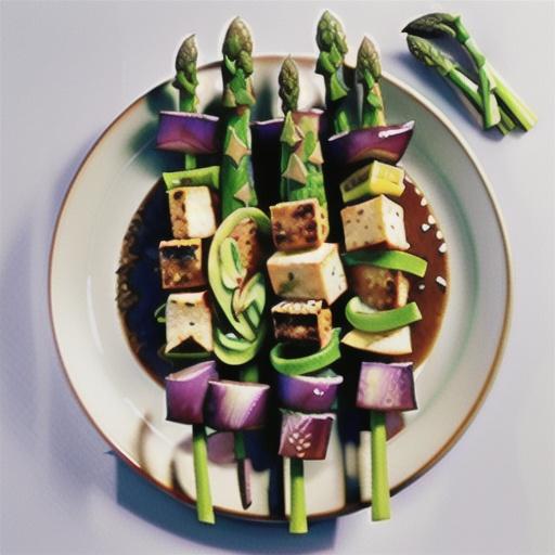 Teriyaki beef, tofu and asparagus skewers recipe