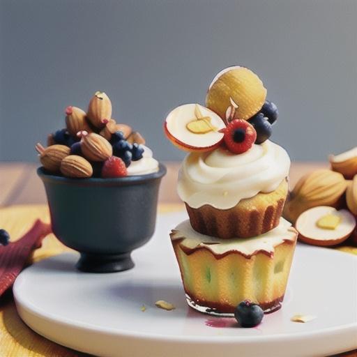 Vanilla vodka berries with warm almond friands