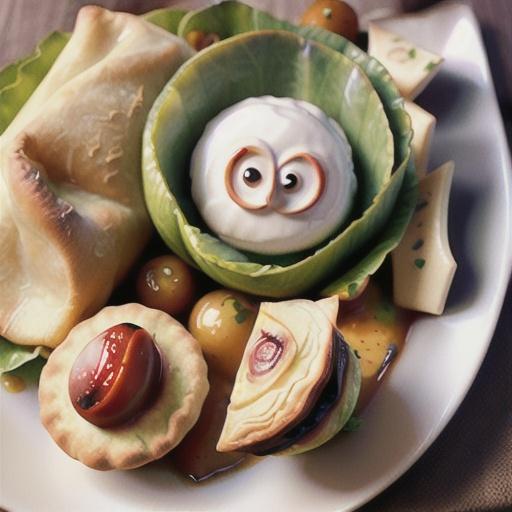 Cabbage and goat's cheese filo pie