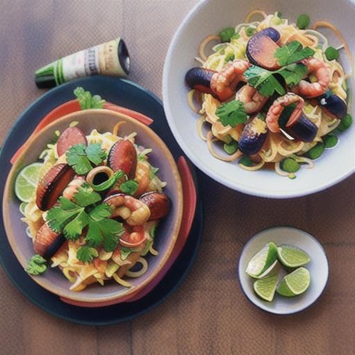 Easy Pad Thai with Shrimp and Hillshire Farm® Smoked Sausage