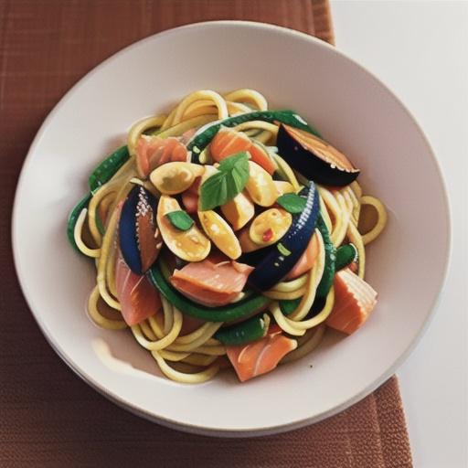 Smoked salmon spaghetti