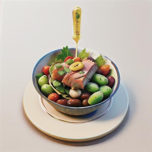 Tuna and mixed bean salad with lemon dressing