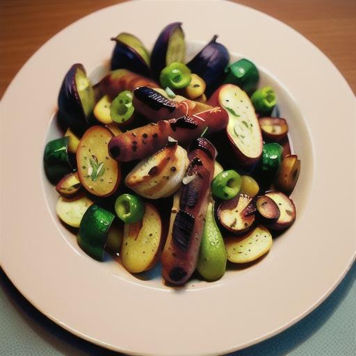 Sunshine's Roasted Winter Vegetables with Chicken-Apple Sausage and Bacon