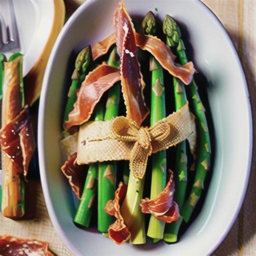 Asparagus and crispy prosciutto spaghettoni