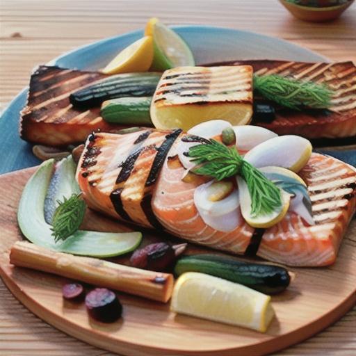 Cedar Plank-Grilled Salmon with Garlic, Lemon and Dill