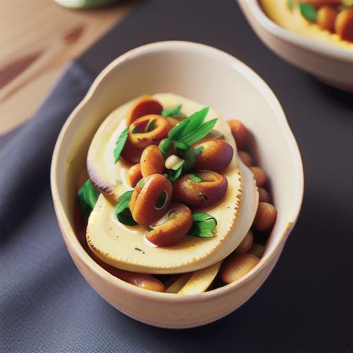 Spicy cannellini beans with creamy polenta