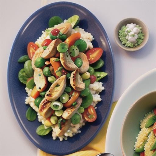 Pepper chicken and pearl couscous salad with Persian feta