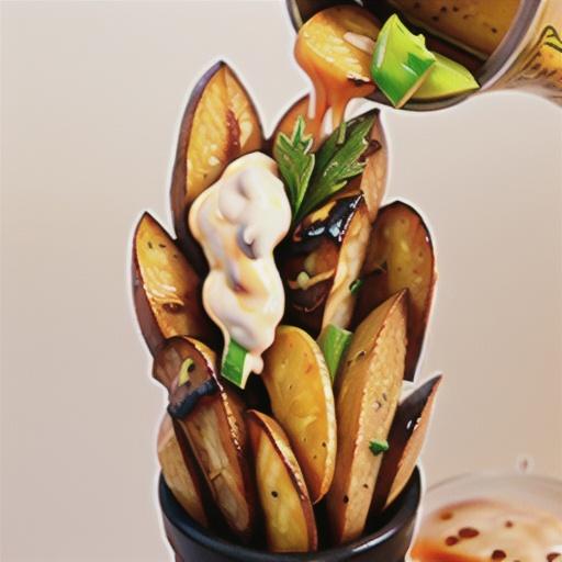 Grilled Potato Wedges with Barbecue Dipping Sauce