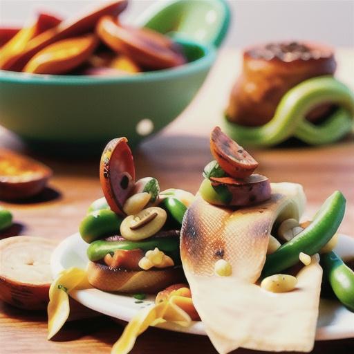 Chorizo and broad bean bruschetta