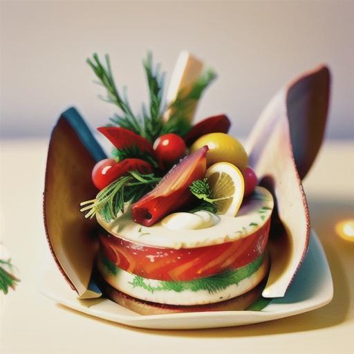 Smoked salmon terrine with dill and lemon cream