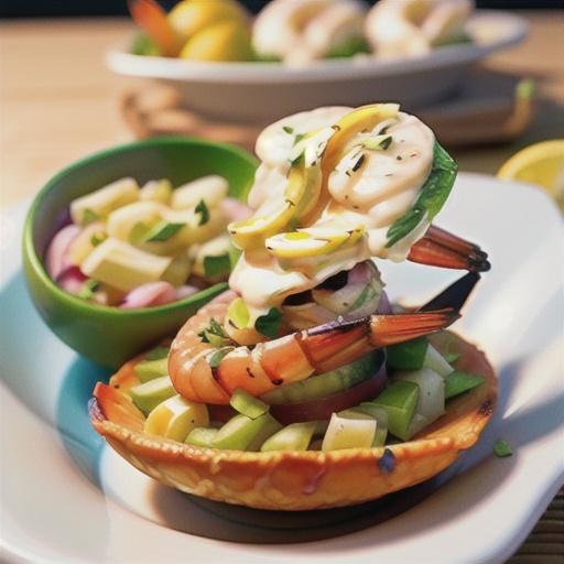 Shrimp with Lemon-Basil Mayonnaise