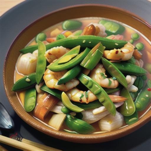Stir-Fried Shrimp with Snow Peas and Ginger