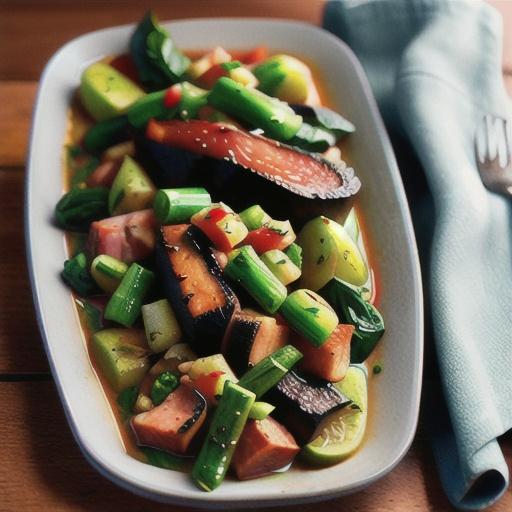 Braised winter greens with smoked pork