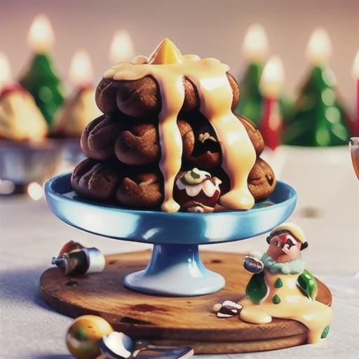 Christmas pudding with brandy-vanilla custard sauce