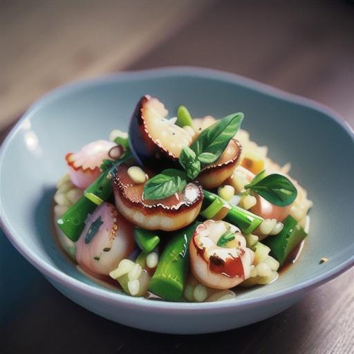 Scallop risotto with truffle oil