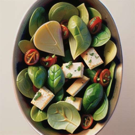 Baby spinach, semi-dried tomato and feta salad