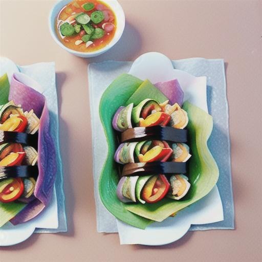 Tuna rainbow rice paper rolls