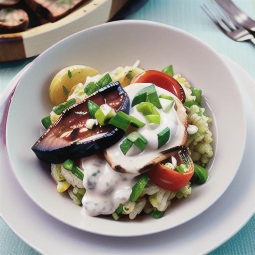 Chargrilled lamb with tabouli and yoghurt