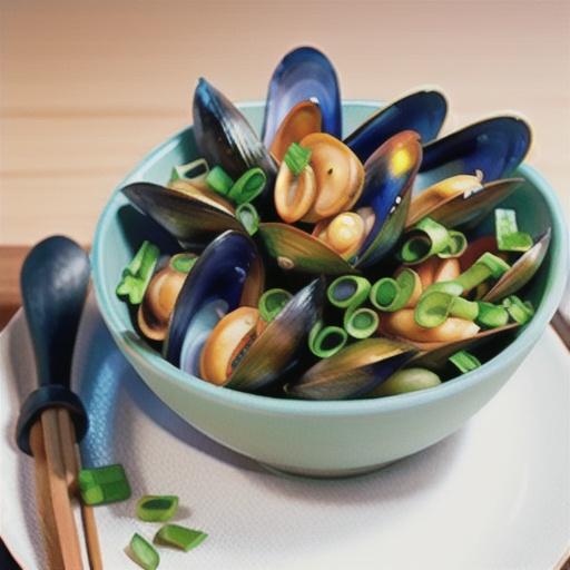 Mussels with ginger and green onions
