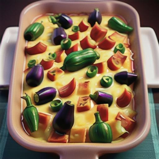 Cheesy Vegetable Casserole with Eggplant