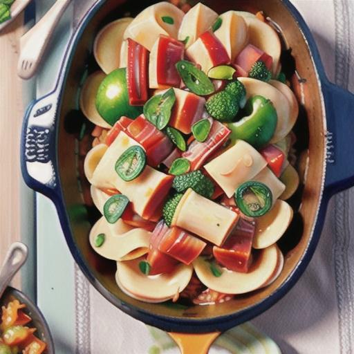 One-dish ham and vegetable pasta bake