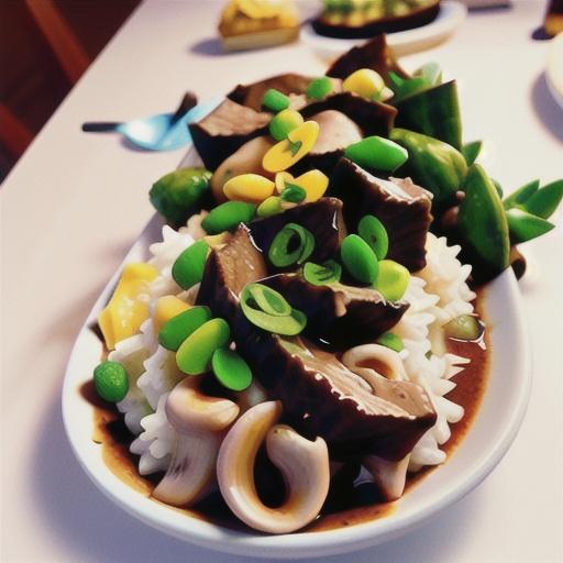 Beef stroganoff with rice