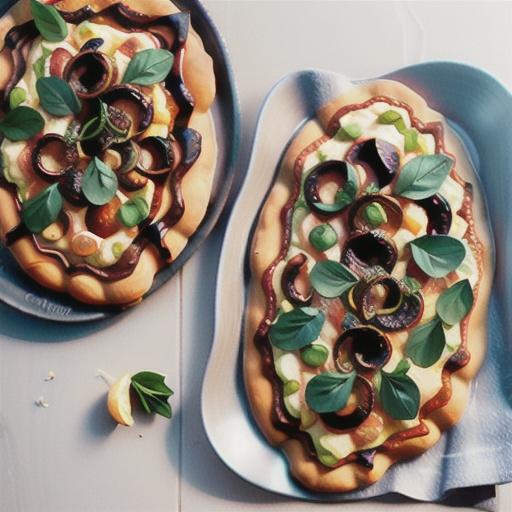 Pumpkin, thyme and caramelised onion pizzas
