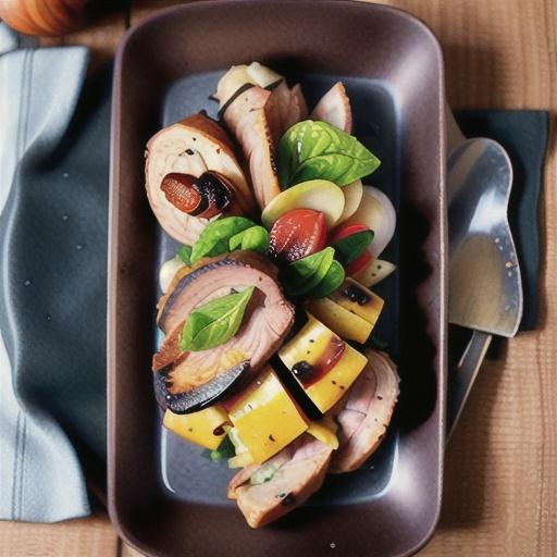 Walnut-stuffed pork with celeriac remoulade