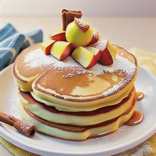 Buttermilk pancakes with apples and cinnamon butter