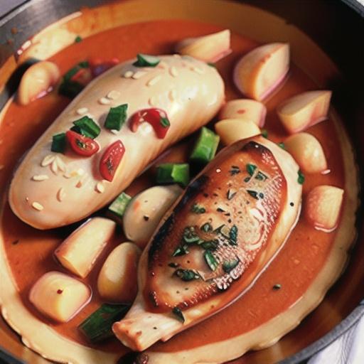 Baked Chicken Breasts in Cinnamon-Tomato Sauce