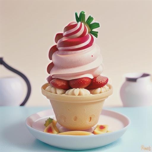 Easy 2-ingredient strawberry soft serve